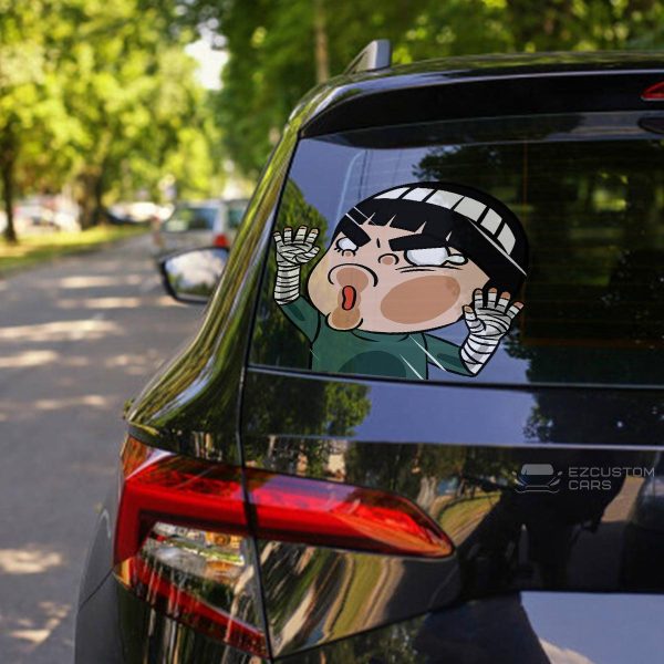Naruto Car Sticker Rock Lee Funny Hitting Glass