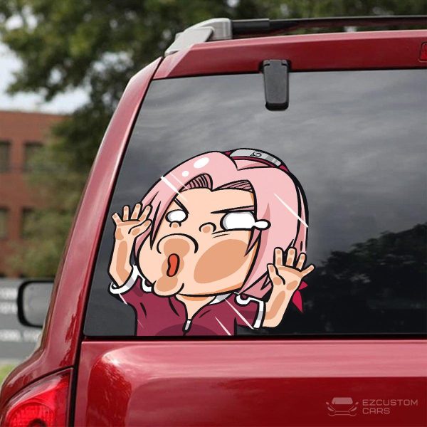 naruto car sticker sakura funny hitting glass awuwm