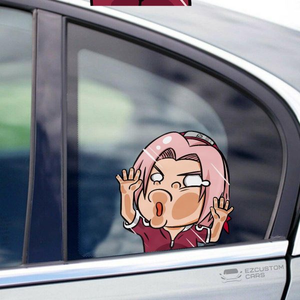 Naruto Car Sticker Sakura Funny Hitting Glass