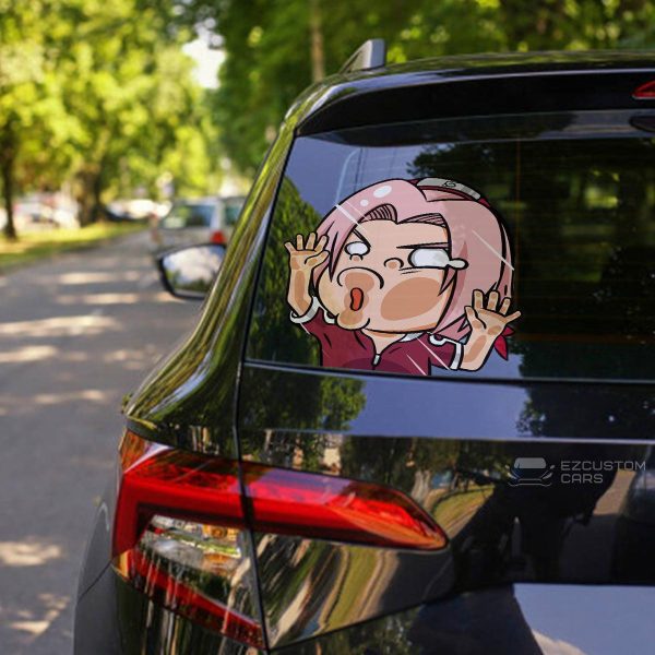Naruto Car Sticker Sakura Funny Hitting Glass