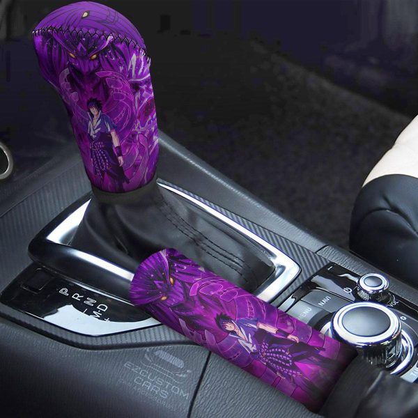 Naruto Shippuden Anime Shift Knobs Car Covers Set Custom Sasuke Susanoo Car Accessories