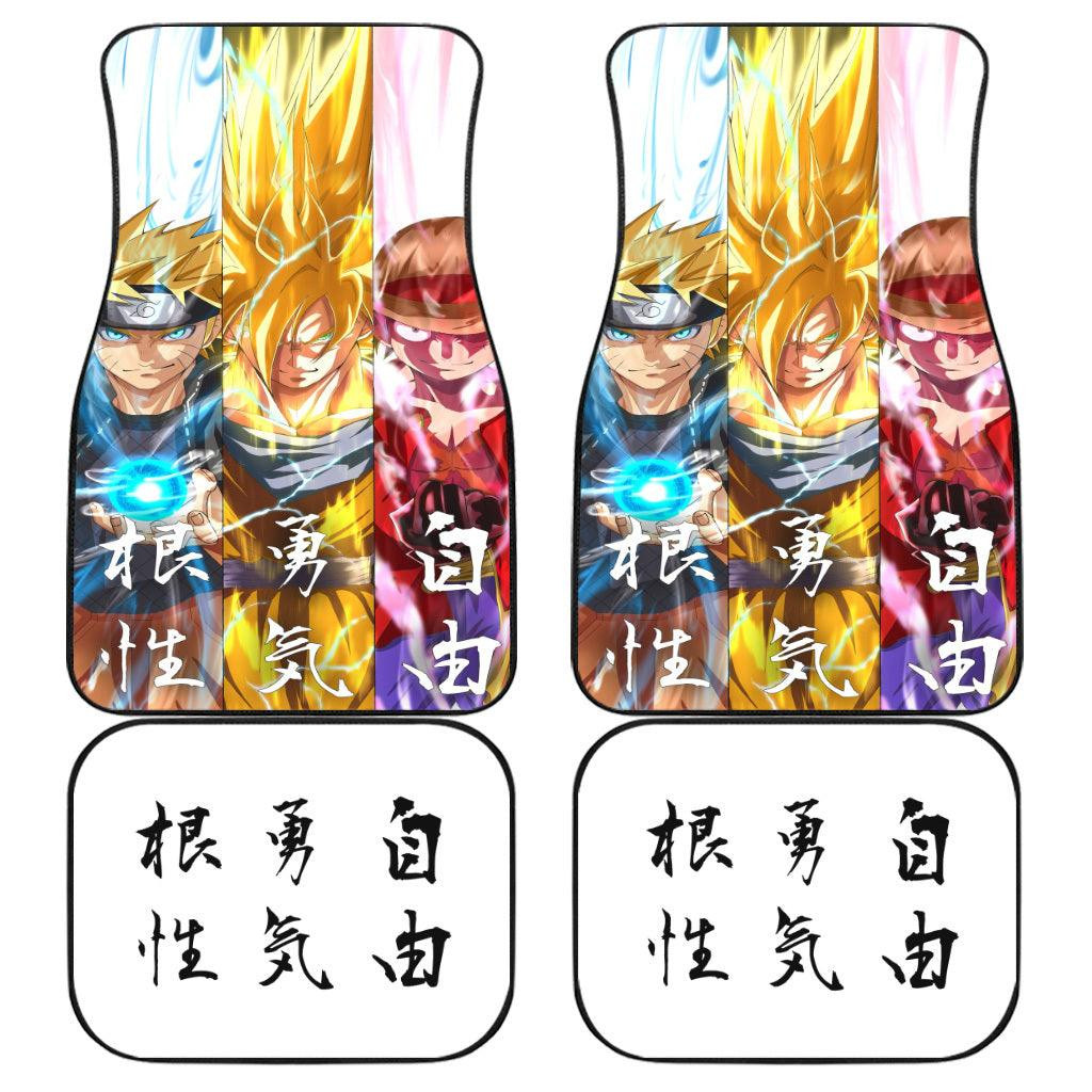 Naruto x Goku x Luffy Anime Car Floor Mats Naruto x Goku x Luffy Anime Car Floor Mats
