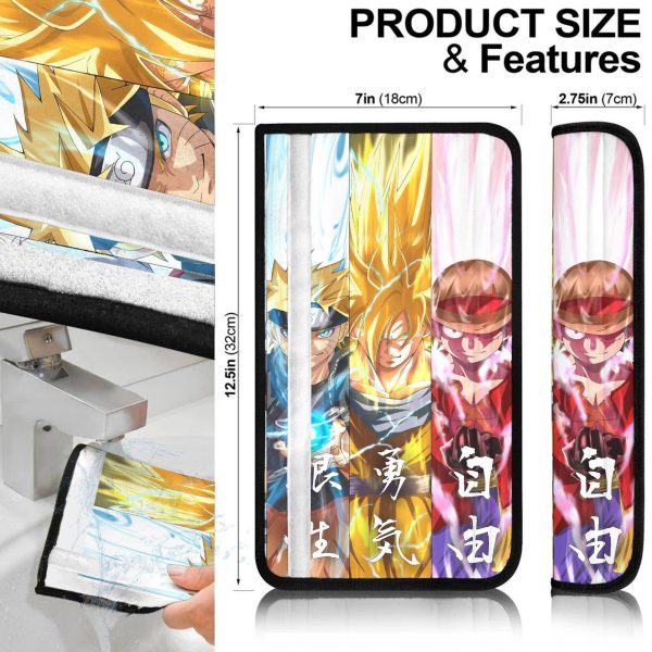 naruto x goku x luffy seat belt covers custom main characters anime car accessories z3v1t