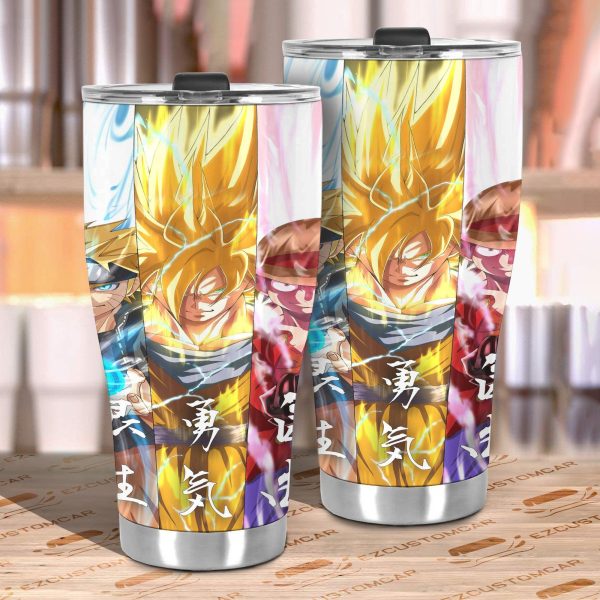 naruto x goku x luffy tumbler cup custom main characters anime car accessories ogxgz