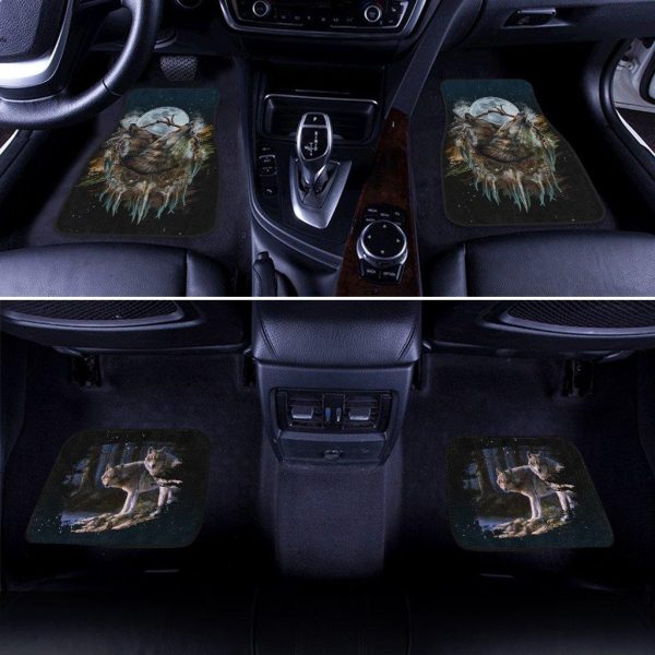 native american wolf dreamcatcher art car floor mats 7zkk2