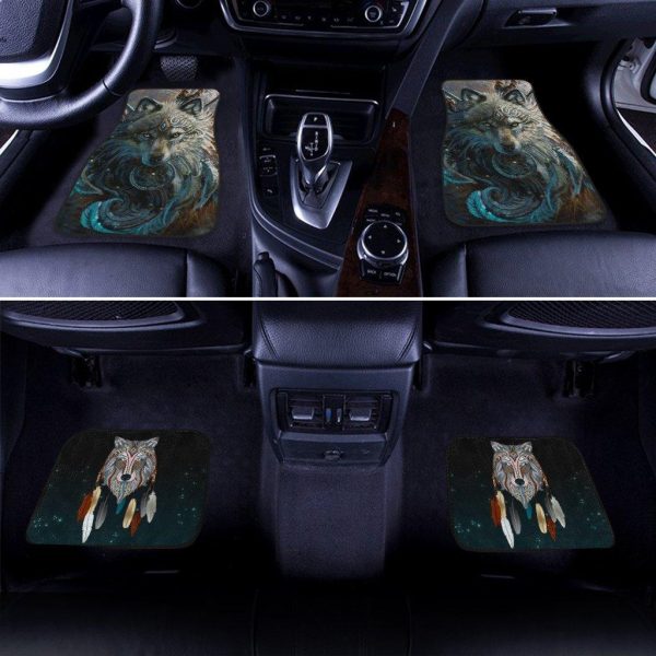 native american wolf dreamcatcher art custom car floor mats rn3kt