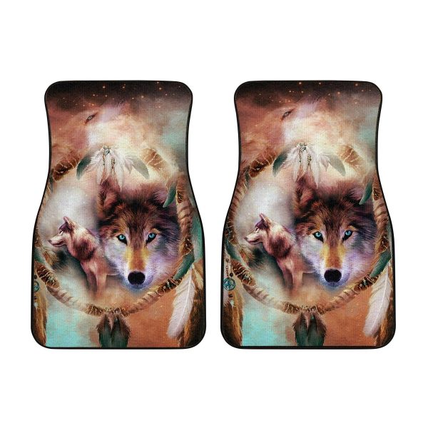native american wolf dreamcatcher car floor mats iicxd