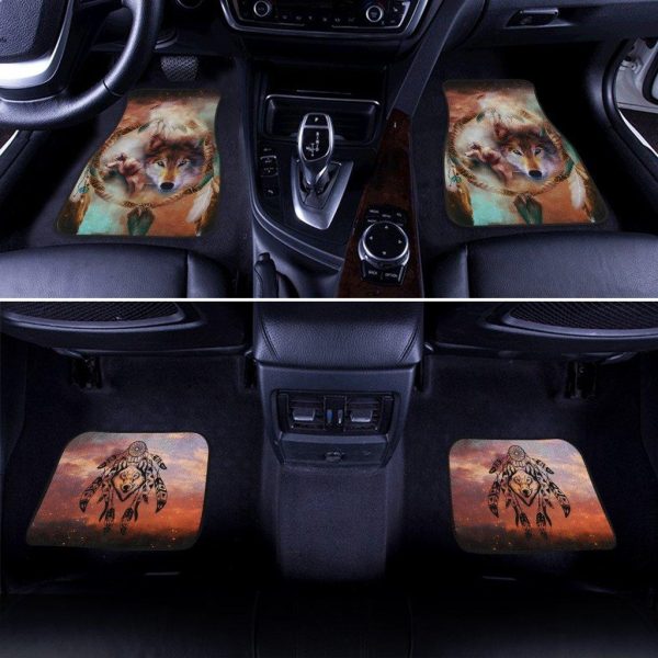 native american wolf dreamcatcher car floor mats wvsh4