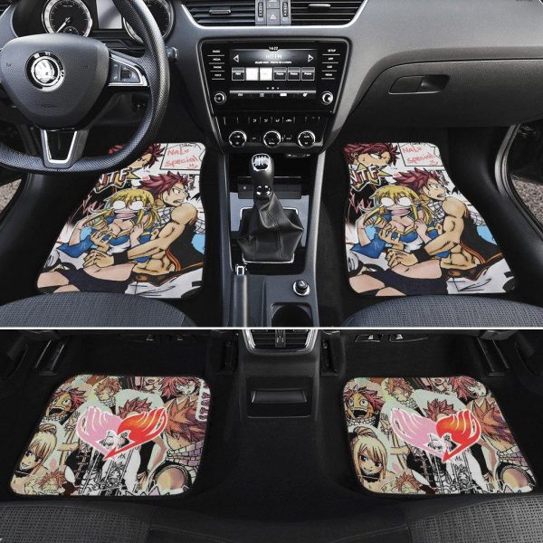 natsu and lucy fairy tail anime car floor mats vqb4m
