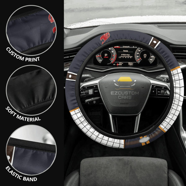 natsu dragneel fairy tail anime steering wheel cover nqxbq