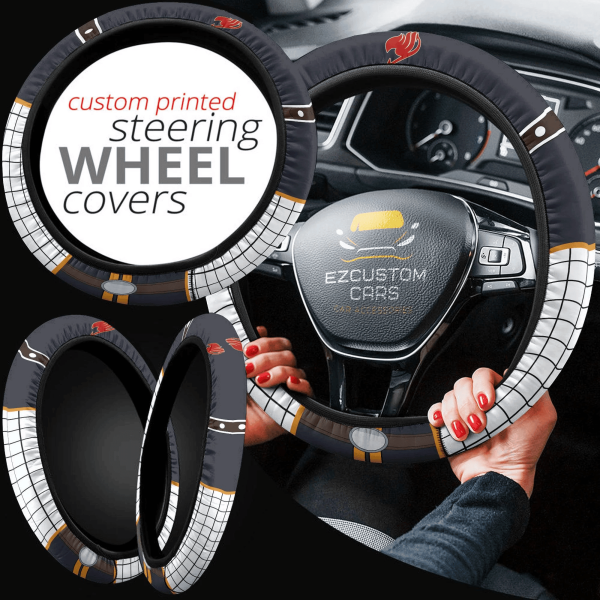 natsu dragneel fairy tail anime steering wheel cover q6pkg