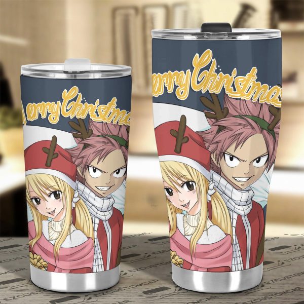 natsu x lucy car tumblers cup custom fairy tail car accessories christmas gifts di2iq