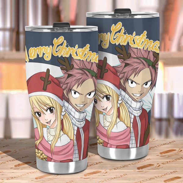 natsu x lucy car tumblers cup custom fairy tail car accessories christmas gifts ndybm