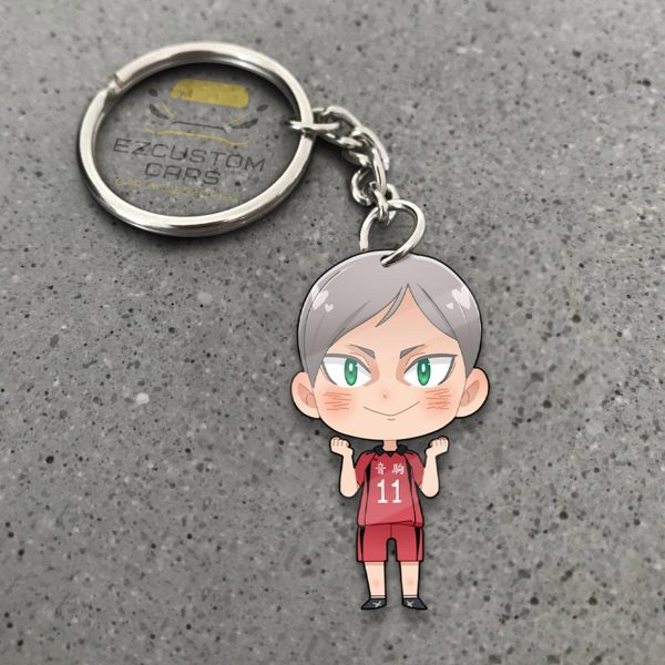SÅ Inuoka Nekoma High Keychains Custom Haikyuu Car Accessories