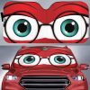 Nerd Male Cartoon Eyes Custom Car Windshield Sunshades