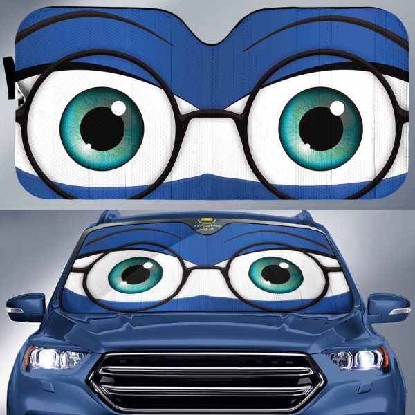 nerd male cartoon eyes custom car windshield sunshades 4elp4