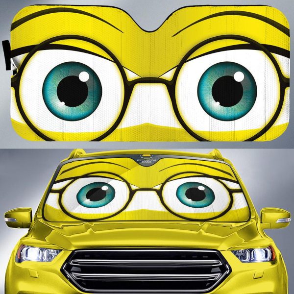 nerd male cartoon eyes custom car windshield sunshades app1i