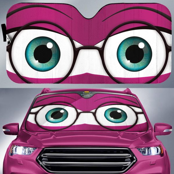 nerd male cartoon eyes custom car windshield sunshades pkpyj