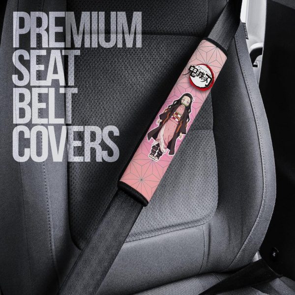 Nezuko Demon Slayer Seat Belt Covers Custom Anime Car Accessories