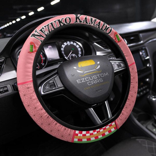 Akaza Anime Steering Wheel Cover Custom Anime Demon Slayer Car Accessories