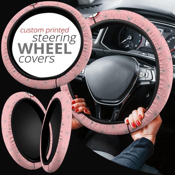nezuko kamado demon slayers anime steering wheel cover hrxfh