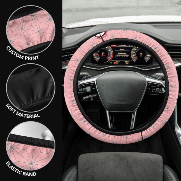 nezuko kamado demon slayers anime steering wheel cover mgsqq