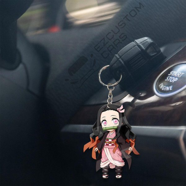 nezuko kamado keychains custom demon slayer anime car accessories chsqu