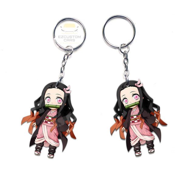 nezuko kamado keychains custom demon slayer anime car accessories echl6