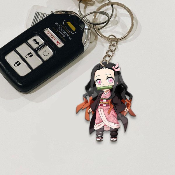 nezuko kamado keychains custom demon slayer anime car accessories ky5od
