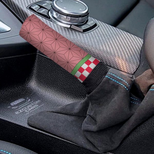 nezuko kamado pattern car shift knobs covers set demon slayer custom anime car accessories wflhr
