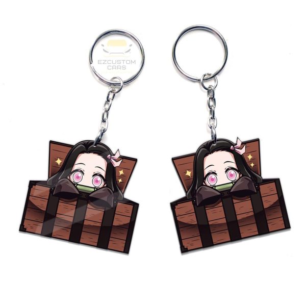 nezuko symbols car keychains custom demon slayer anime car accessories 5f7od