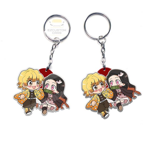 nezuko x zenitsu keychains demon slayer anime custom car accessories b8oqy