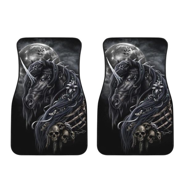 Night Skull Unicorn Car Floor Mats Custom Unicorn Car Accessories
