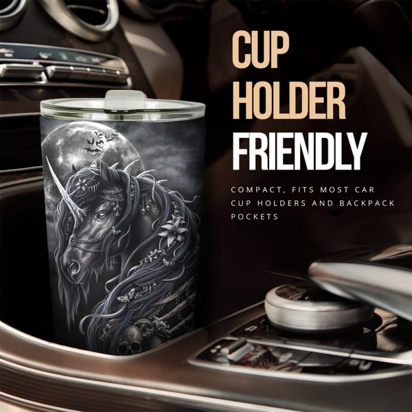 Night Skull Unicorn Car Tumbler Cup Custom Unicorn Car Accessories