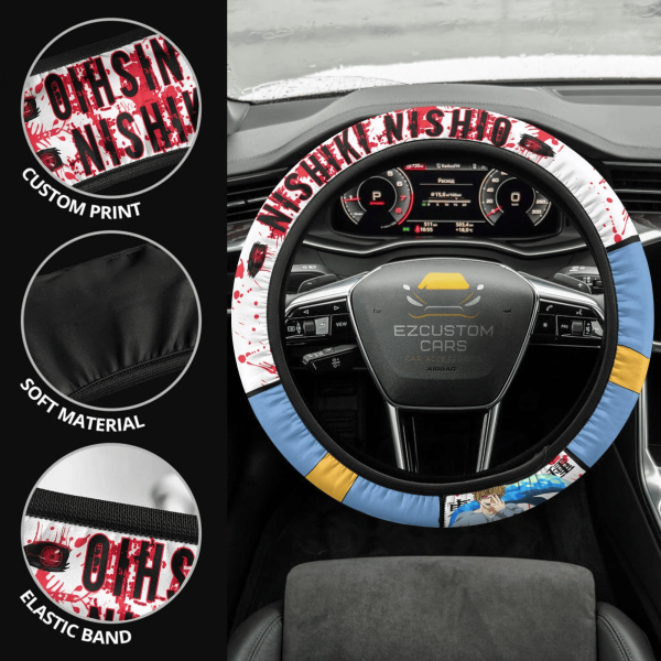 nishiki nishio anime steering wheel cover custom tokyo ghoul anime car accessories s74i8