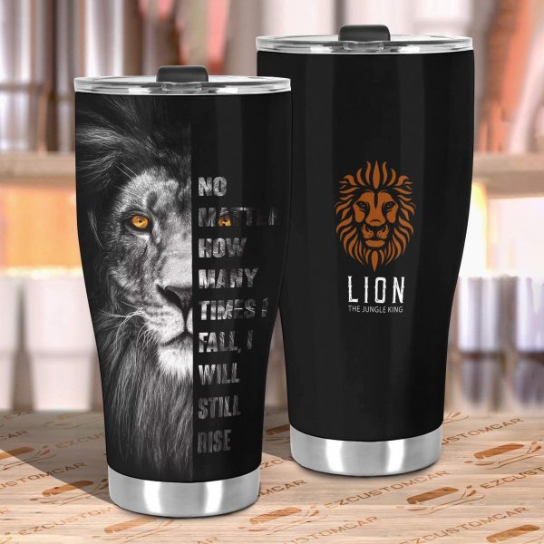 no matter how many time i falli will still rise lion car tumbler cup custom lion car accessories lehh6