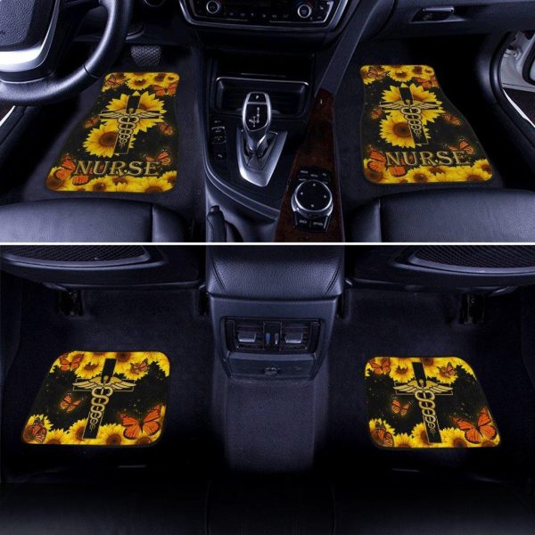 nurse sunflower car floor mats and butterfly blackout tsxcq