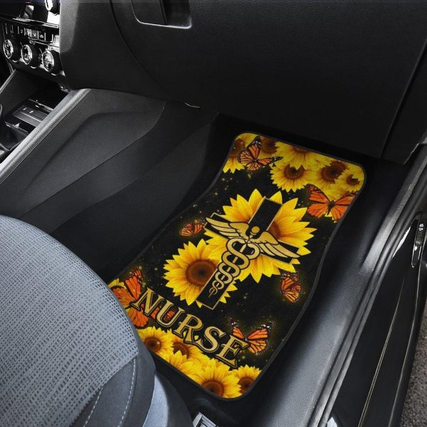 nurse sunflower car floor mats and butterfly blackout v4pfc