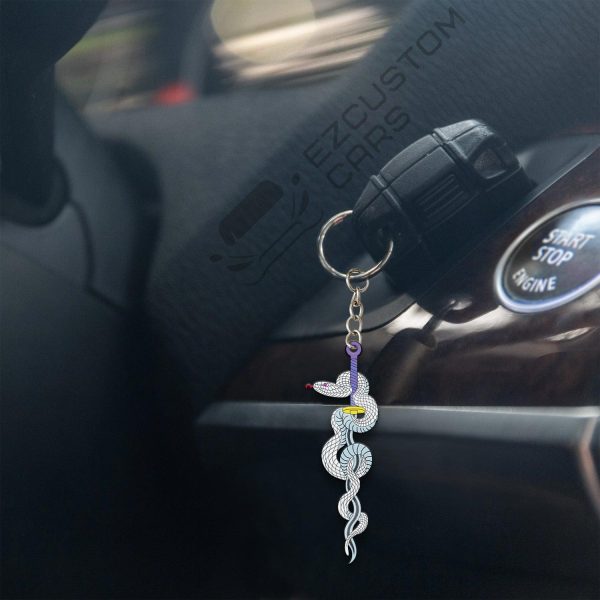 obanai car accessories custom anime demon slayer sword keychains j4030