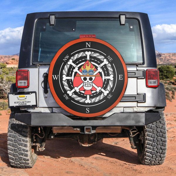 One Piece Anime Car Accessories Custom Portgas D. Ace Spare Tire Cover
