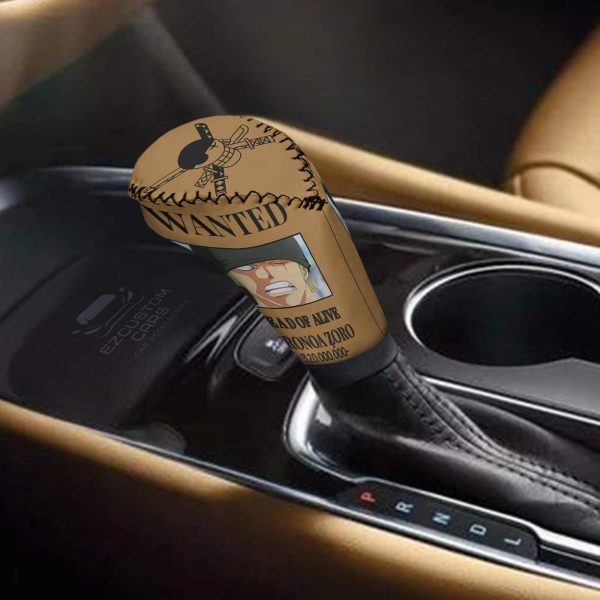 one piece anime shift knobs car covers set custom roronoa zoro wanted car accessories ll2o4
