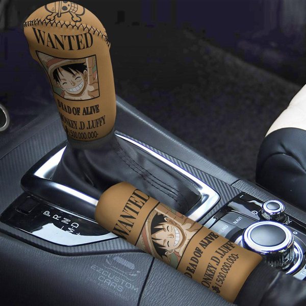 Monkey D. Luffy Shift Knobs Car Covers Set Custom One Piece Wano Arc Anime Car Accessories
