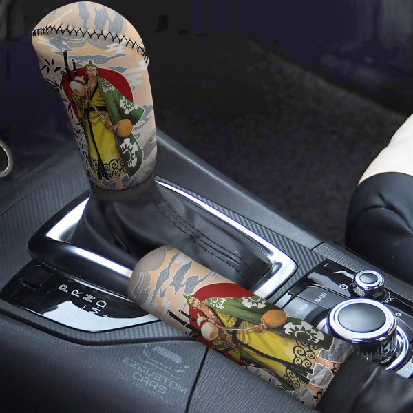 One Piece Anime Shift Knobs Car Covers Set Roronoa Zoro Wano Arc Car Accessories