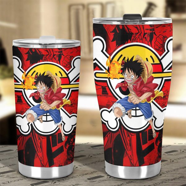 one piece car accessories anime car tumbler cup monkey d luffy ptjmi