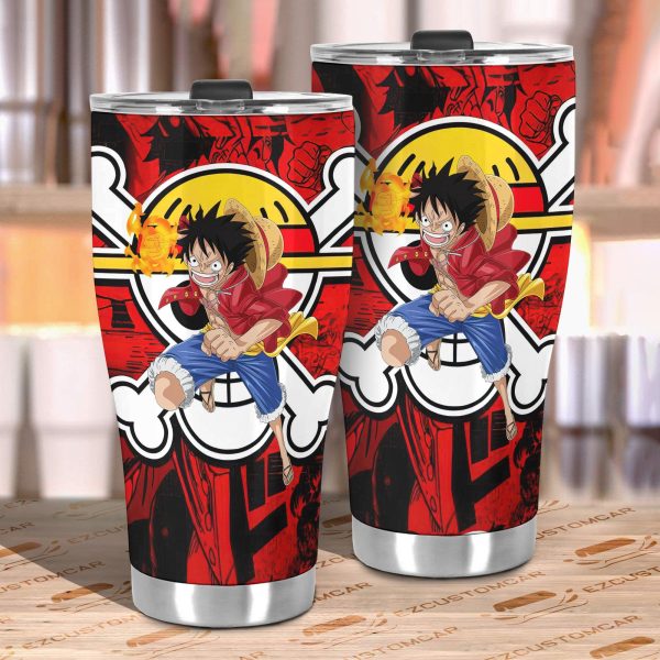 one piece car accessories anime car tumbler cup monkey d luffy xtdrf