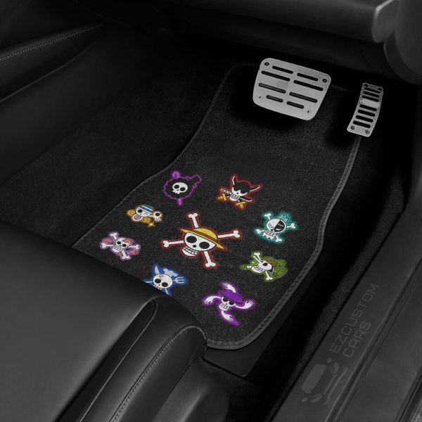 one piece symbols logo art in black theme car floor mats hjwsg