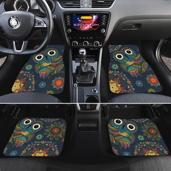 owl mandala car floor mats custom owl car accessories arbcb
