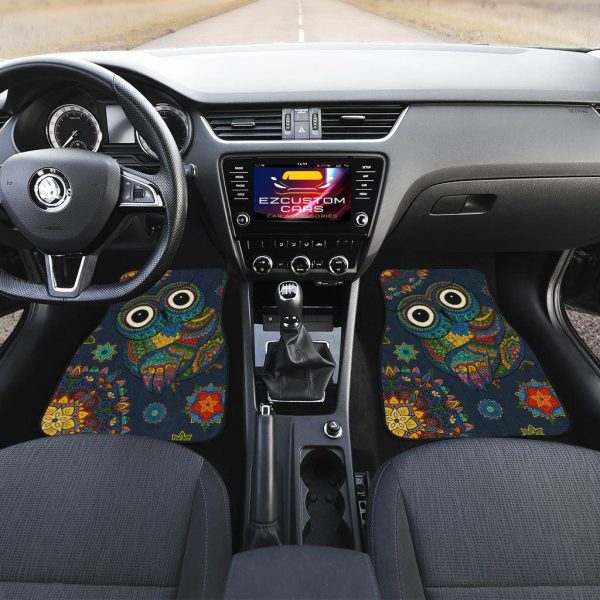 owl mandala car floor mats custom owl car accessories rlkvt