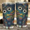 Owl Mandala Car Tumbler Cup Custom Owl Car Accessories