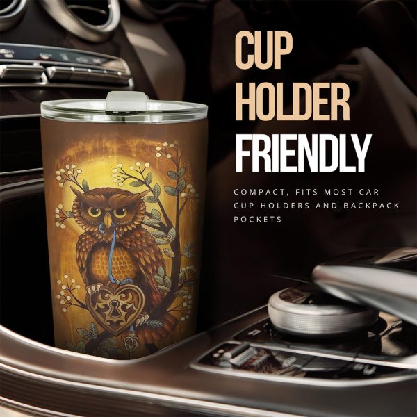 owl with key car tumbler cup custom owl car accessories yy7f5